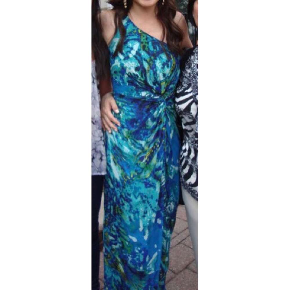 Aidan Mattox one shoulder prom dress / gown